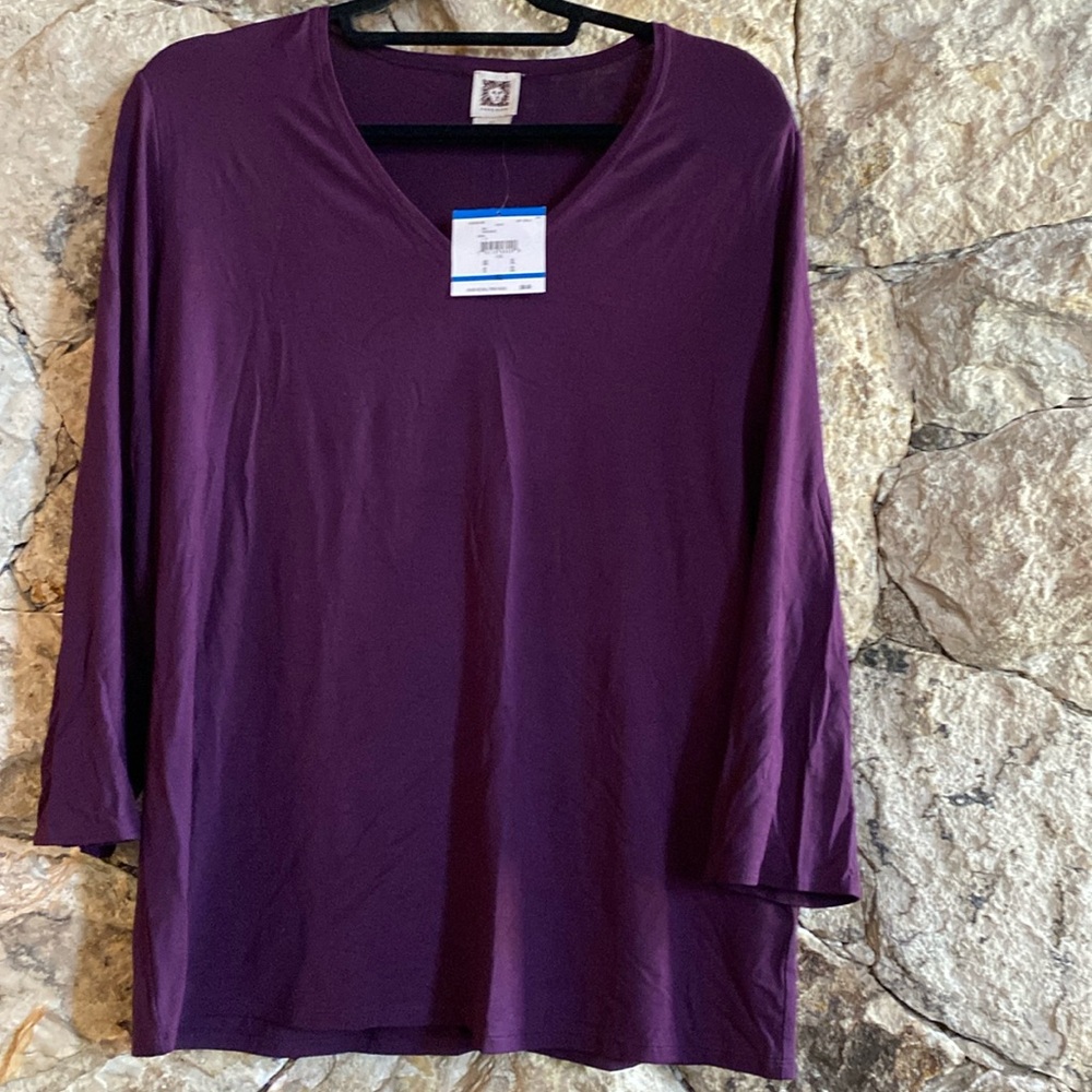Anne Klein purple top - XL - NWT